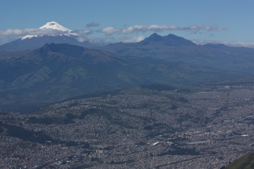 Sitting high above Quito with Cotopaxi dominating the backdrop