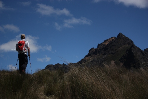 Jordan hiking towards the summit of Rucu Pichincha 15,407'