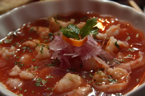 A typical central highlands ceviche with a tomato base