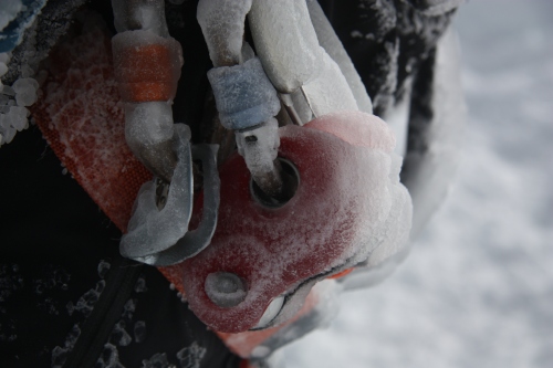 Worthless gear from an ice storm on Cotopaxi
