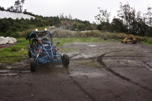 Jordan ripping donuts in the Blue Beast Buggy