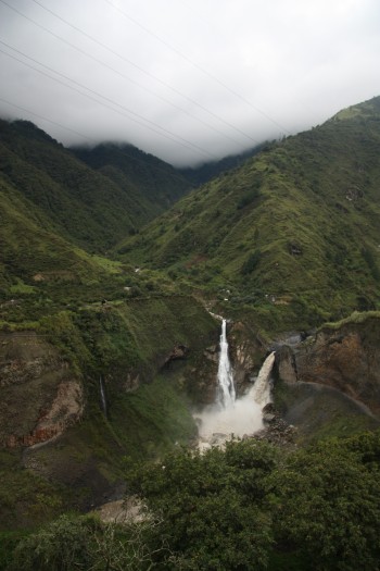 Huge waterfalls in rural Ecuador